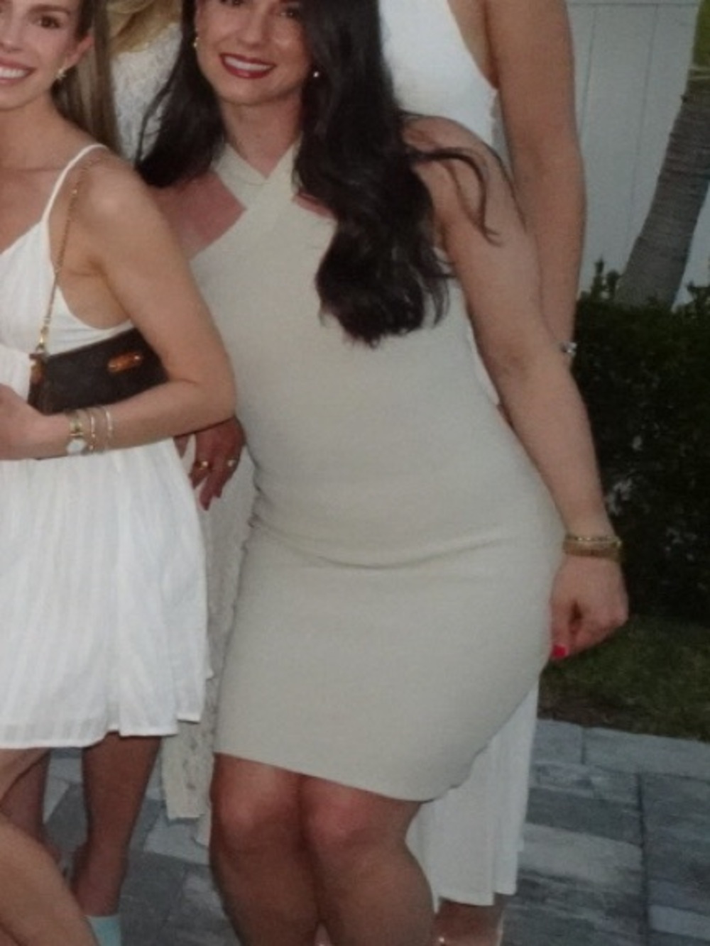 Babaton Cream Ribbed Mini Dress